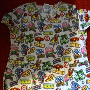 Marvel Comic Heroes Multicolor Scrub